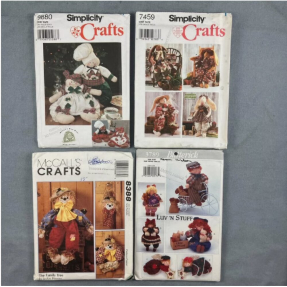 4 Pattern Holiday Craft Halloween Simplicity 9880+7459 McCall 8388 Butterck 3789